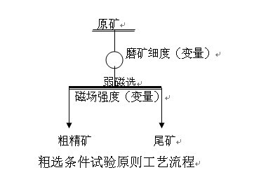 粗選條件試驗(yàn)原則工藝流程